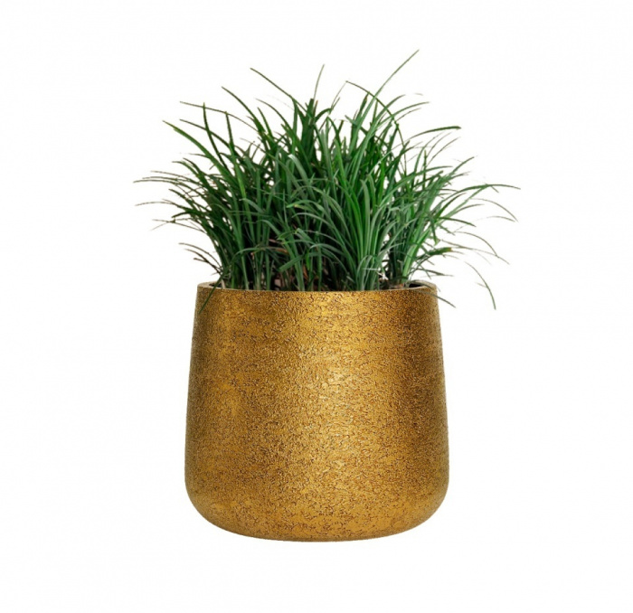 Кашпо CONCRETIKA CONE RICH GOLD D38H41