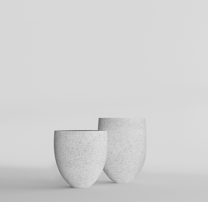 Кашпо CONCRETIKA BARREL EGG WHITE D44H48