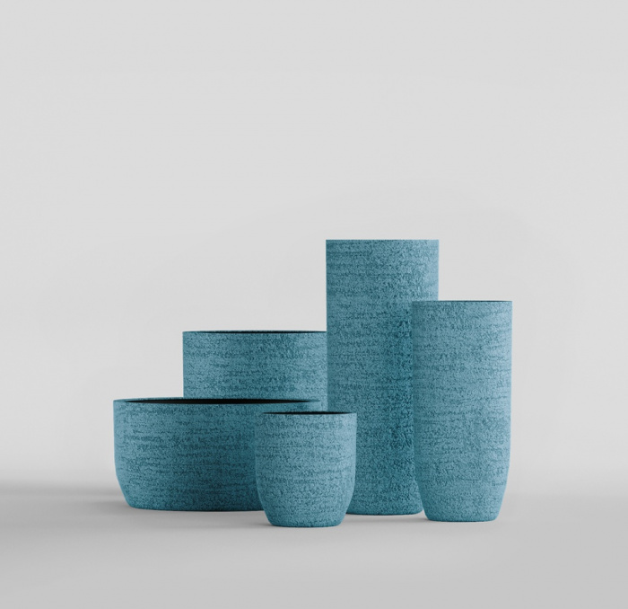 Кашпо CONCRETIKA YAR EROSIA BLUE D40H87