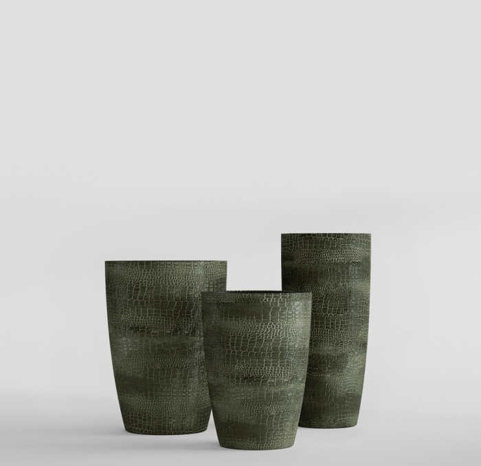 Кашпо CONCRETIKA CONUS CAYMAN GREEN D48H60