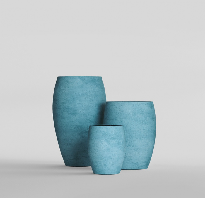 Кашпо CONCRETIKA OVAL BLUE SKY D30H41