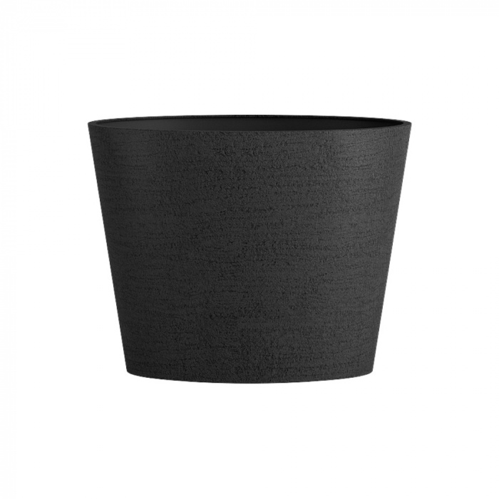 Кашпо CONCRETIKA CRATER EROSIA BLACK D50H40