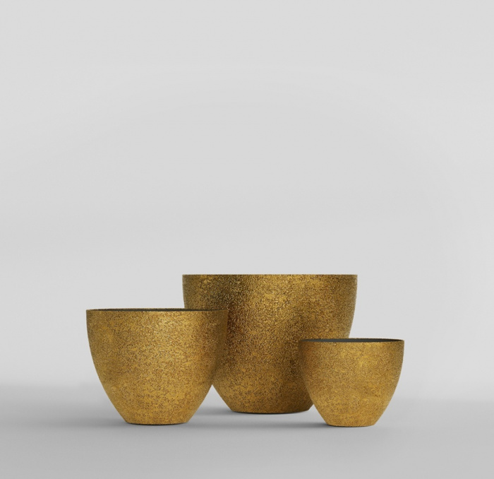 Кашпо CONCRETIKA UPON RICH GOLD D45H35