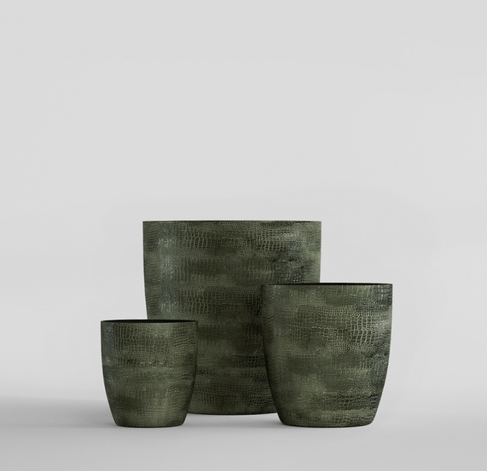 Кашпо CONCRETIKA VASE 3 CAYMAN GREEN D40H45