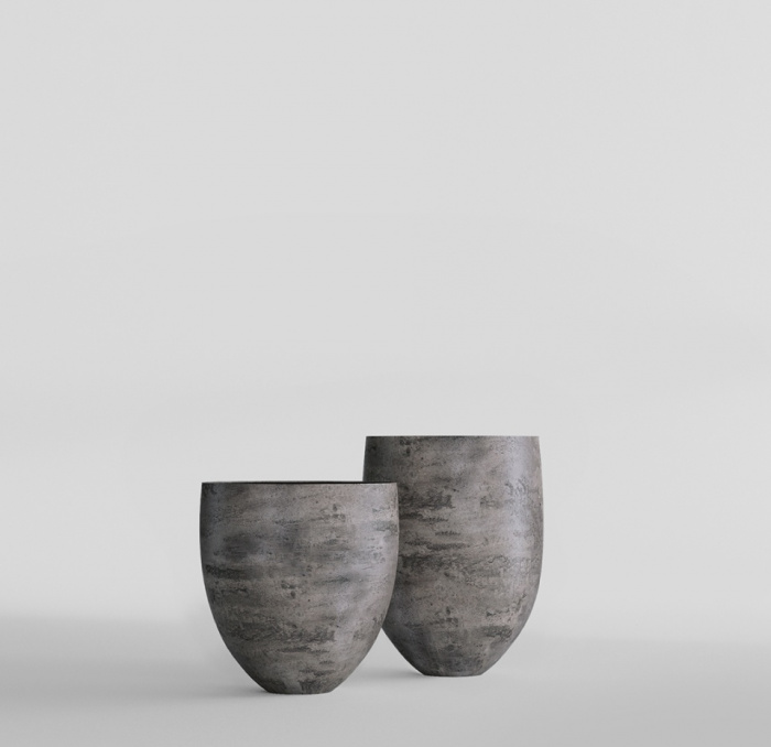Кашпо CONCRETIKA BARREL CONCRETE GREY DARK D44H48