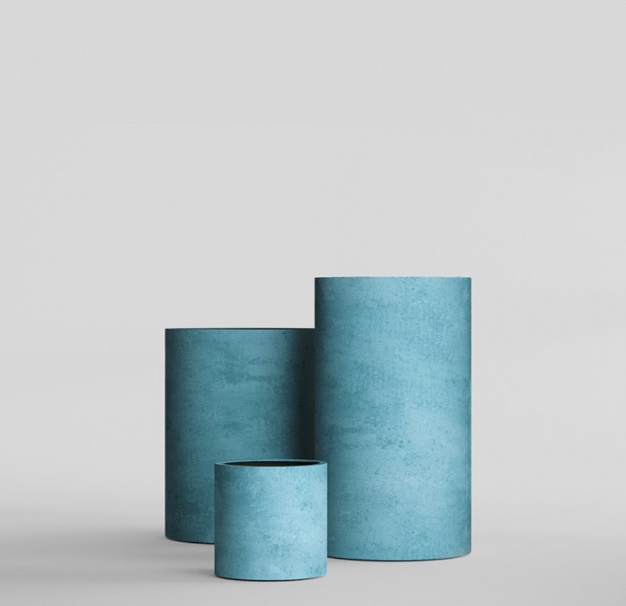 Кашпо CONCRETIKA CYLINDER BLUE SKY D50H65