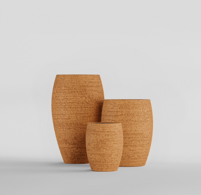 Кашпо CONCRETIKA OVAL EROSIA OCHRE D60H88