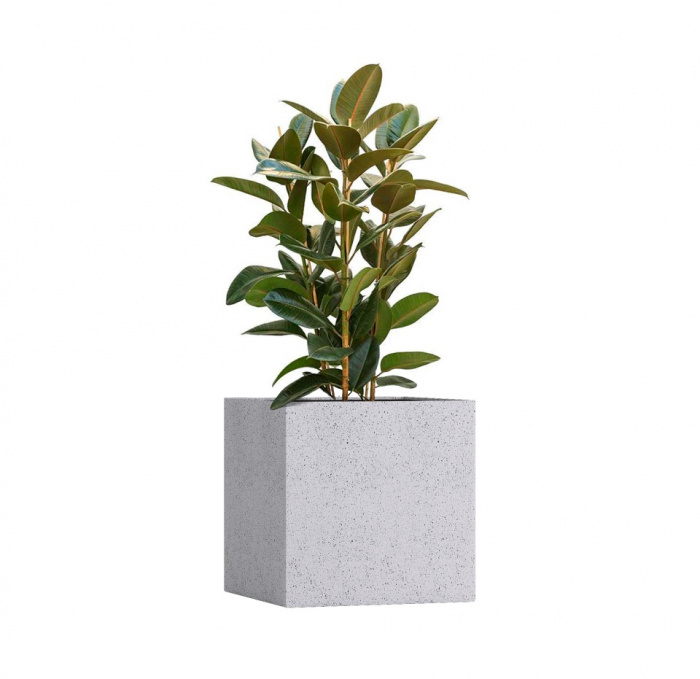 Кашпо CONCRETIKA CUBE EGG WHITE 70x70x70