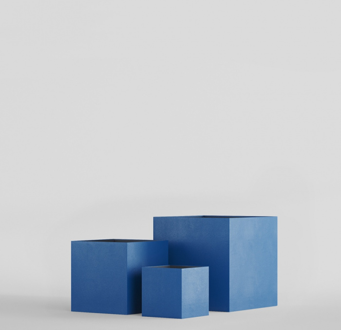 Кашпо CONCRETIKA CUBE DARK BLUE 50x50x50
