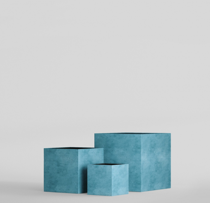 Кашпо CONCRETIKA CUBE BLUE SKY 70x70x70