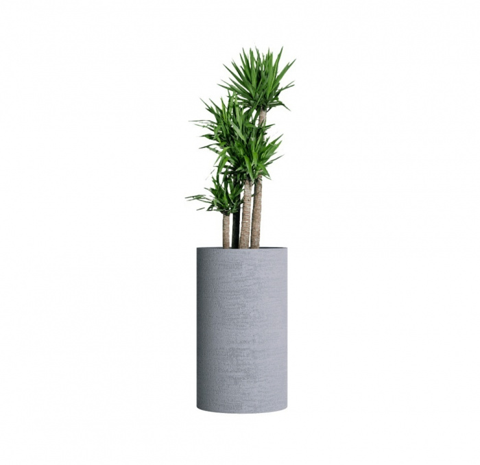 Кашпо CONCRETIKA CYLINDER EROSIA WHITE D45H80