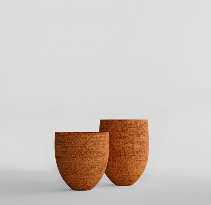 Кашпо CONCRETIKA BARREL EROSIA OCHRE D44H48