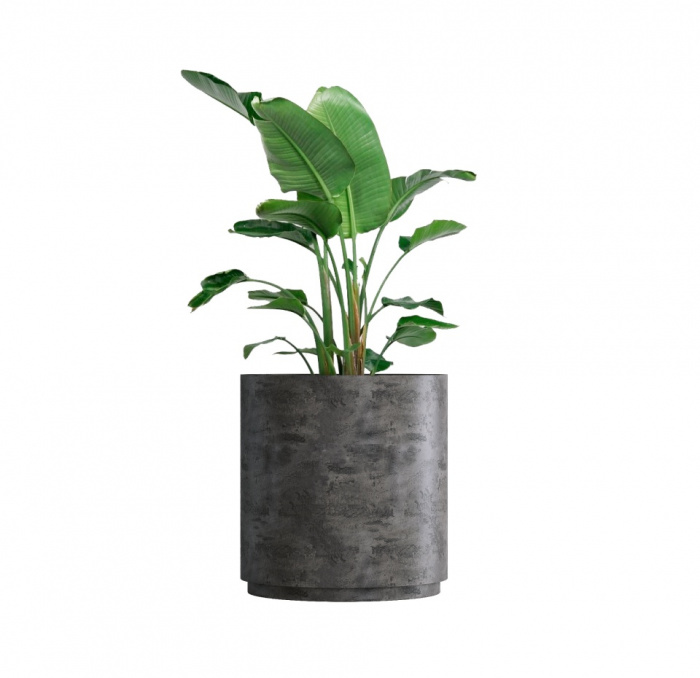 Кашпо CONCRETIKA CYLINDER XL CONCRETE GREY DARK D80H85