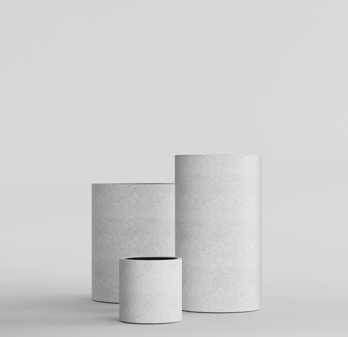 Кашпо CONCRETIKA CYLINDER EGG WHITE D60H65