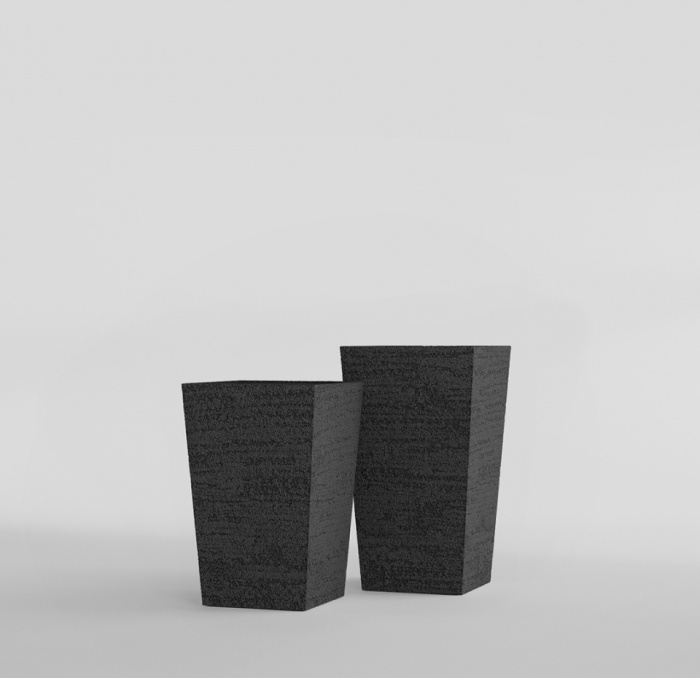 Кашпо CONCRETIKA CONIC EROSIA BLACK 30x30x50