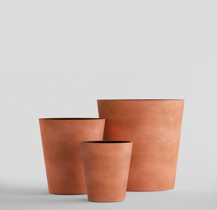 Кашпо CONCRETIKA CRATER RED CLAY D50H75