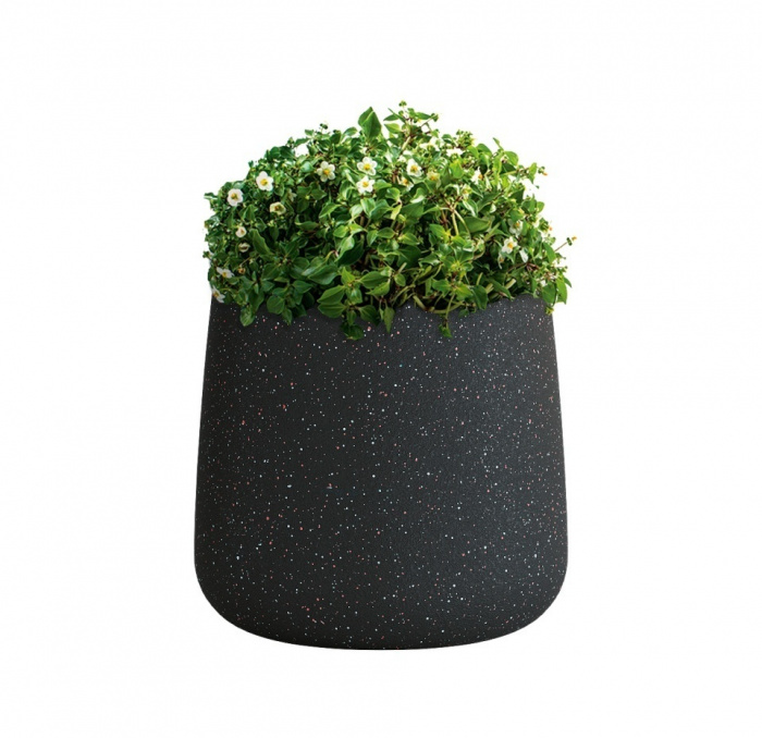 Кашпо CONCRETIKA CONE EGG BLACK D32H36