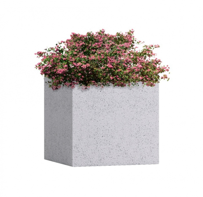 Кашпо CONCRETIKA CUBE EGG WHITE 30x30x30
