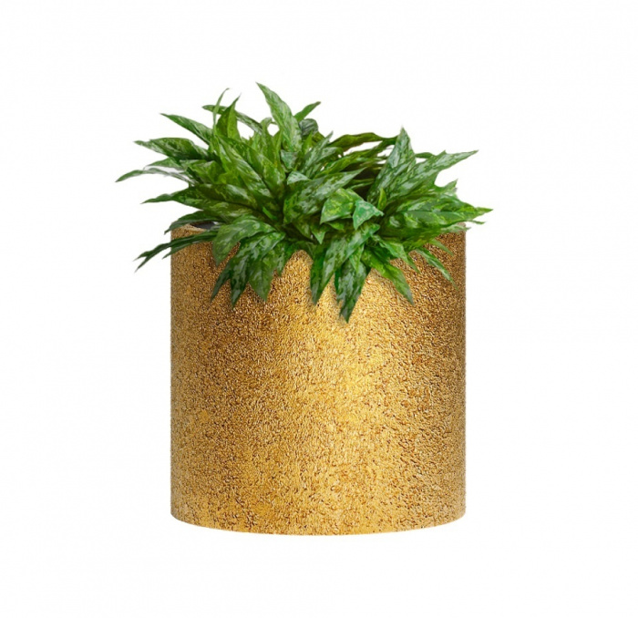Кашпо CONCRETIKA CYLINDER RICH GOLD D25H25