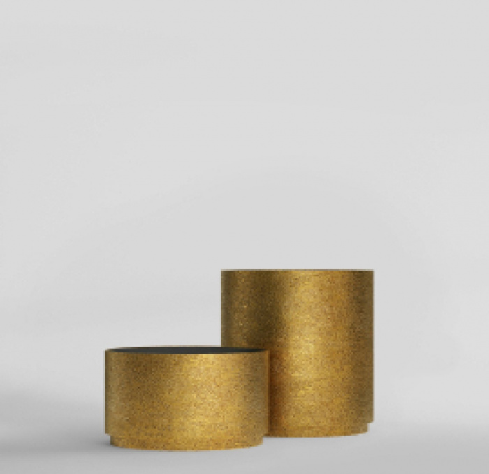 Кашпо CONCRETIKA CYLINDER XL RICH GOLD D100H105