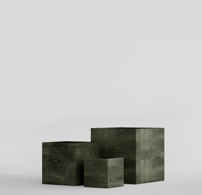 Кашпо CONCRETIKA CUBE CAYMAN GREEN 50x50x50