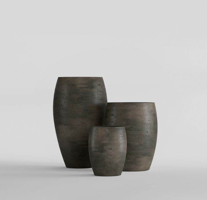 Кашпо CONCRETIKA OVAL BREZENT GREY D60H88