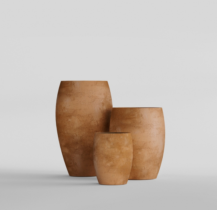 Кашпо CONCRETIKA OVAL CLASSIC CLAY D60H88