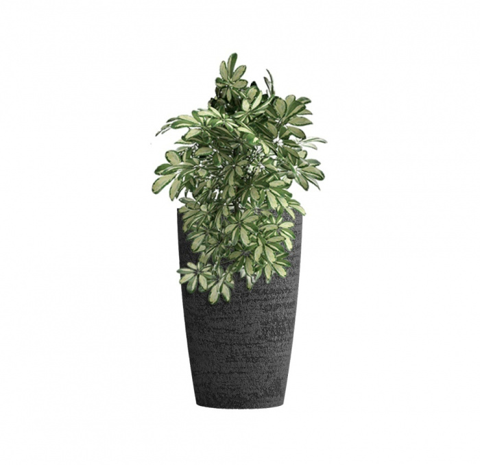 Кашпо CONCRETIKA CONUS EROSIA BLACK D39H60