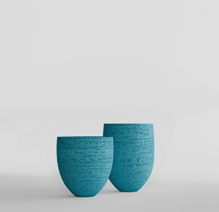 Кашпо CONCRETIKA BARREL EROSIA BLUE D44H48