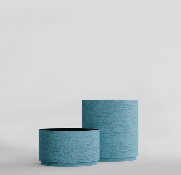 Кашпо CONCRETIKA CYLINDER XL EROSIA BLUE D80H85