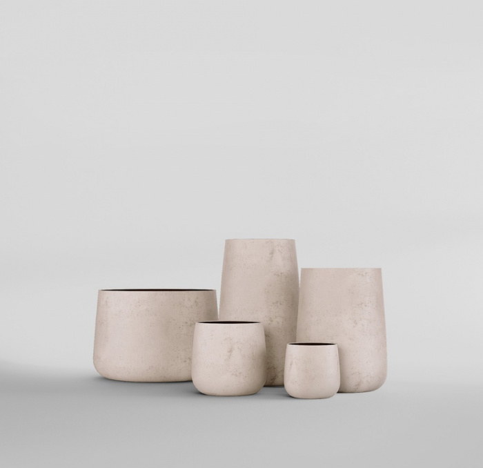 Кашпо CONCRETIKA CONE CONCRETE WHITE D50H54