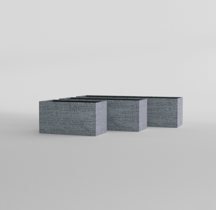 Кашпо CONCRETIKA BALCONY EROSIA GREY 40x20x20