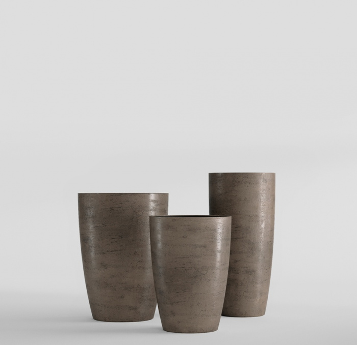 Кашпо CONCRETIKA CONUS SMOKEY GREY D50H69