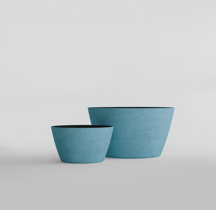 Кашпо CONCRETIKA BOWL EROSIA BLUE D80H45