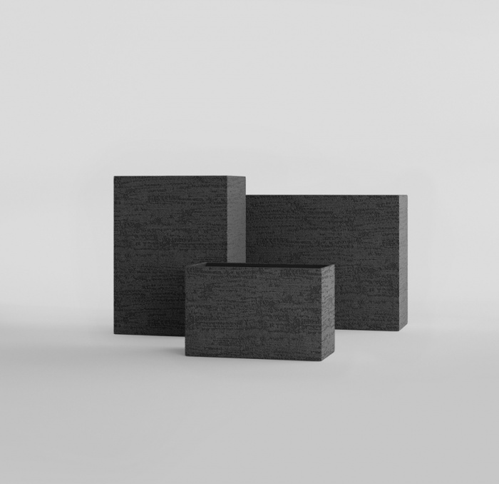 Кашпо CONCRETIKA DIVIDER EROSIA BLACK 80x30x50