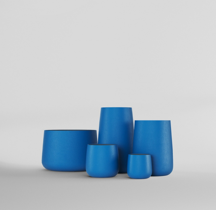 Кашпо CONCRETIKA CONE DARK BLUE D36H75