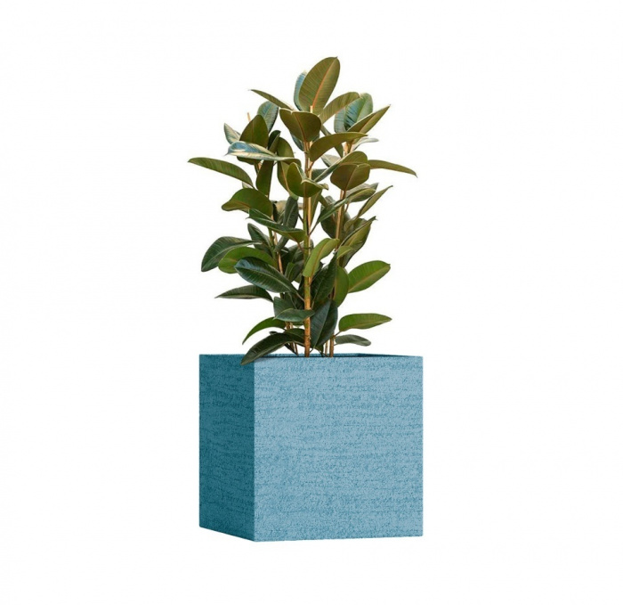 Кашпо CONCRETIKA CUBE EROSIA BLUE 70x70x70