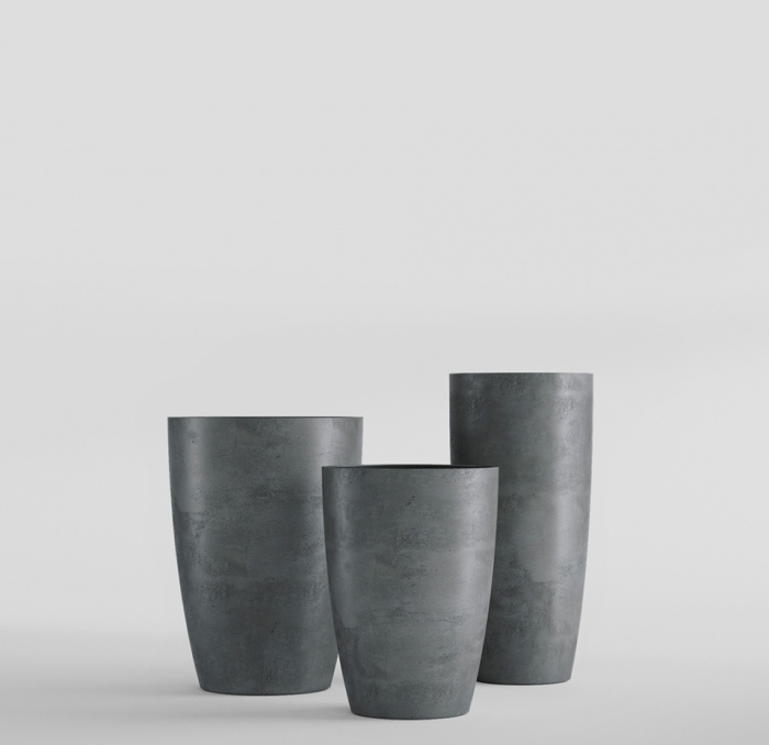 Кашпо CONCRETIKA CONUS SMOKEY BLUE D48H60