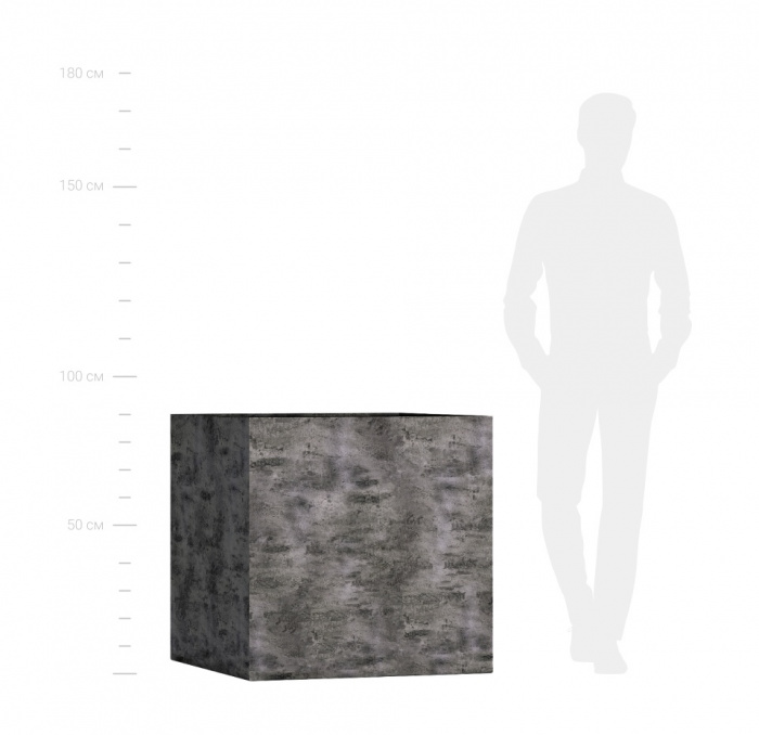 Кашпо CONCRETIKA CUBE CONCRETE GREY DARK 90x90x90