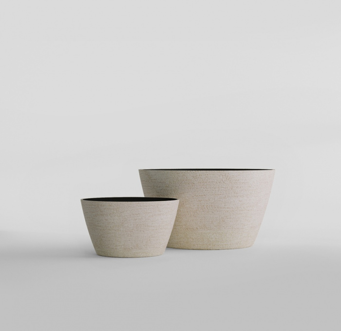 Кашпо CONCRETIKA BOWL EROSIA YELLOW D80H45