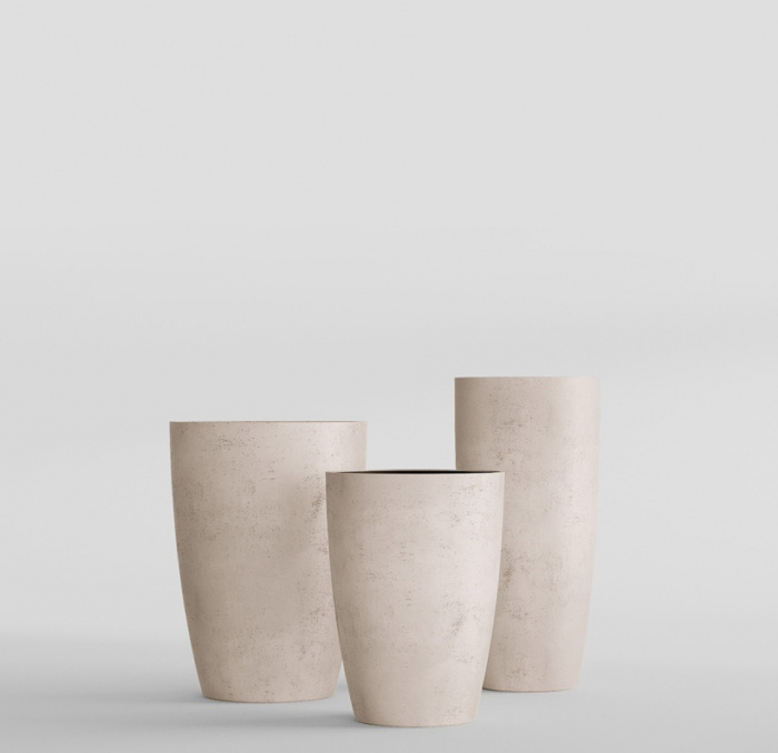 Кашпо CONCRETIKA CONUS CONCRETE WHITE D60H130