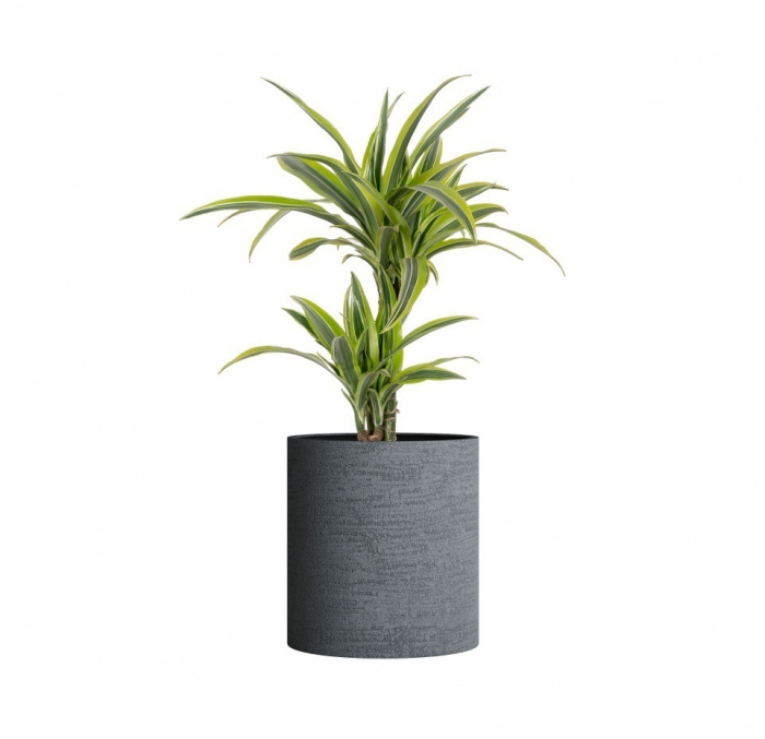 Кашпо CONCRETIKA CYLINDER EROSIA GREY D60H65
