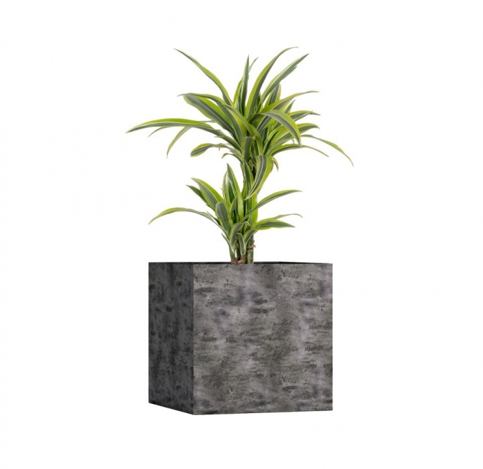 Кашпо CONCRETIKA CUBE CONCRETE GREY DARK 80x80x80