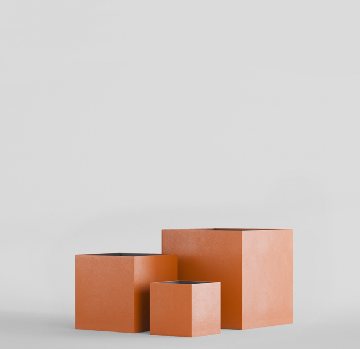 Кашпо CONCRETIKA CUBE CARROT 40x40x40