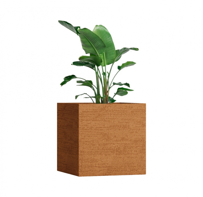 Кашпо CONCRETIKA CUBE EROSIA OCHRE 100x100x100