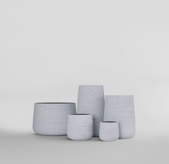 Кашпо CONCRETIKA CONE EROSIA WHITE D36H75