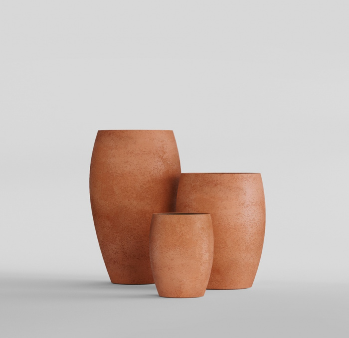 Кашпо CONCRETIKA OVAL RED CLAY D45H66
