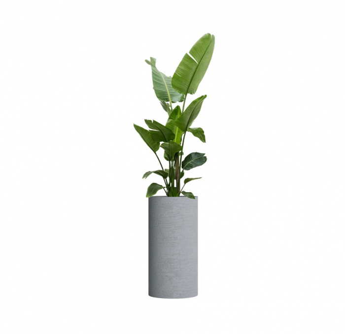 Кашпо CONCRETIKA CYLINDER EROSIA WHITE D40H80