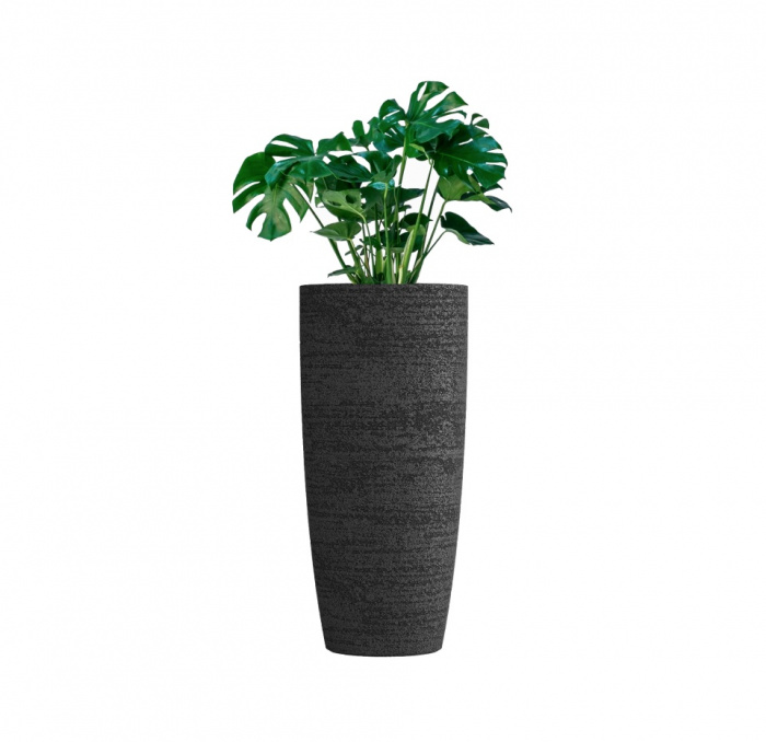 Кашпо CONCRETIKA CONUS EROSIA BLACK D60H130