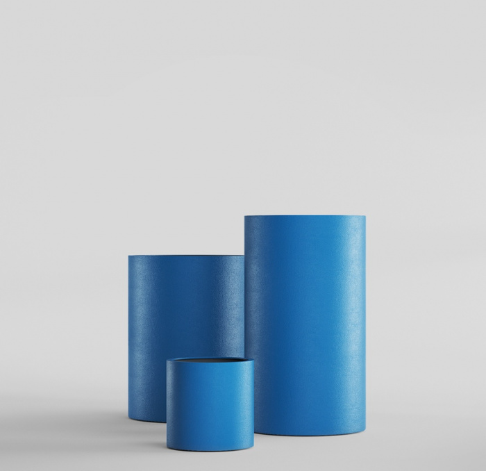Кашпо CONCRETIKA CYLINDER DARK BLUE D30H30